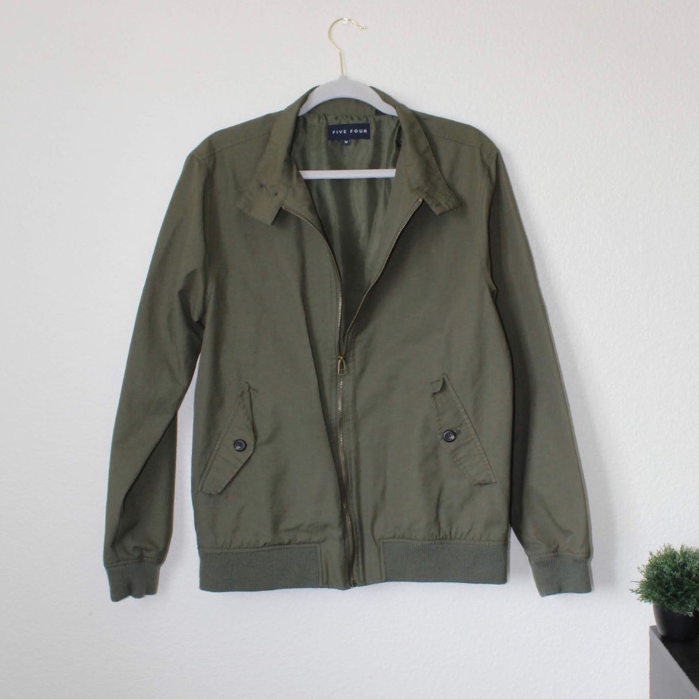 Men’s Army Green Bomber Jacket FIVE FOUR
